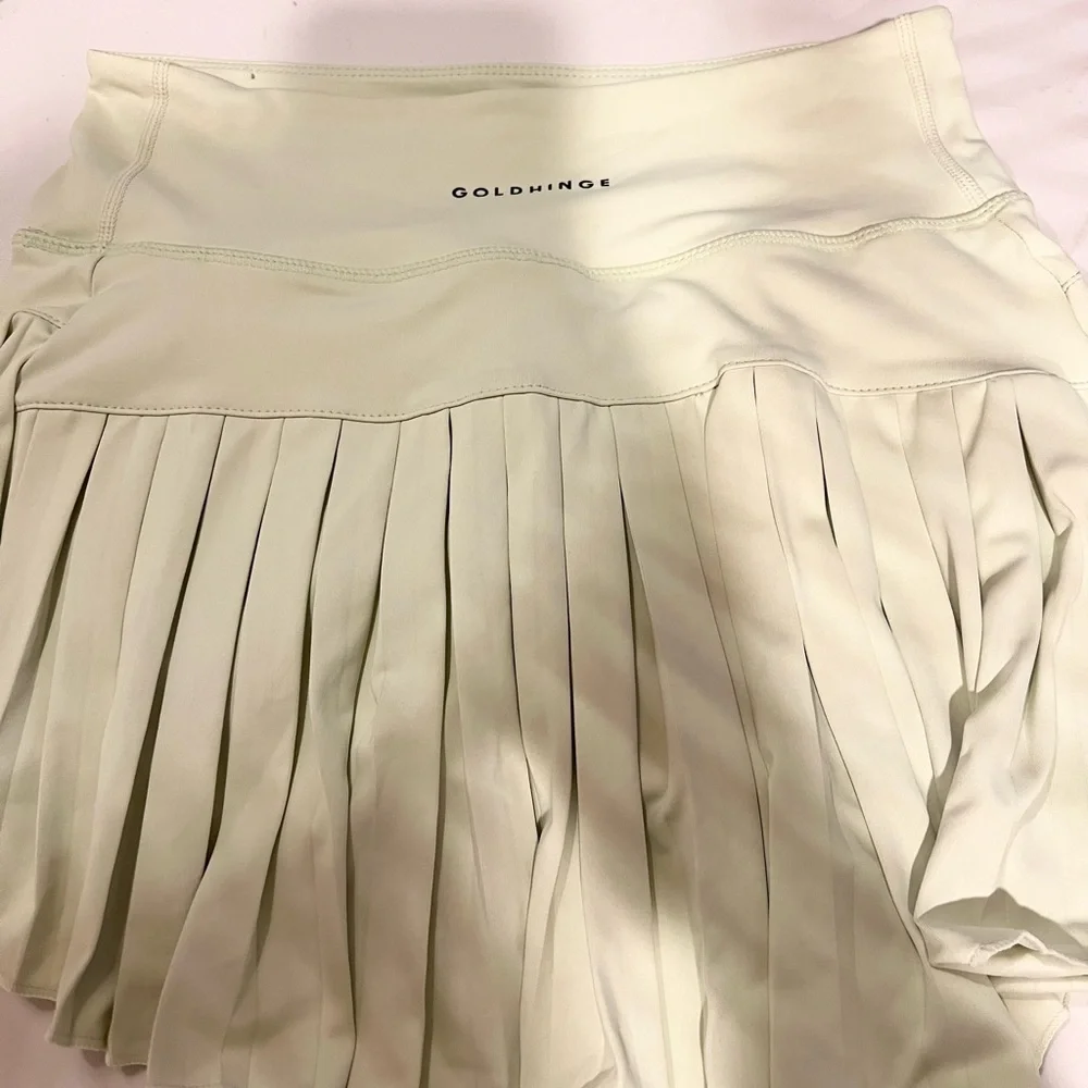 Lot of 6 Gold Hinge Pleated Tennis Skirt skort tennis pickle ball gold_7
